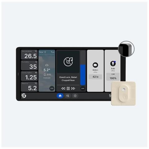 Pannello a muro grande Wall Display X2 Grigio + Sensore BLU H&T Avorio - Foto 1